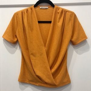 Zara Drapey V Neck Blouse